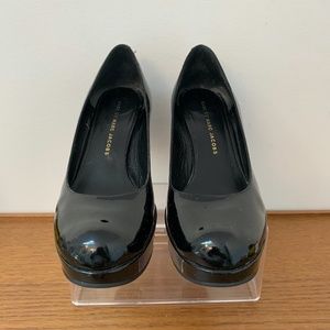 Marc Jacobs Women’s Shoes Heels Platform Wedges Patent Leather Black Sz 7 (37.5)